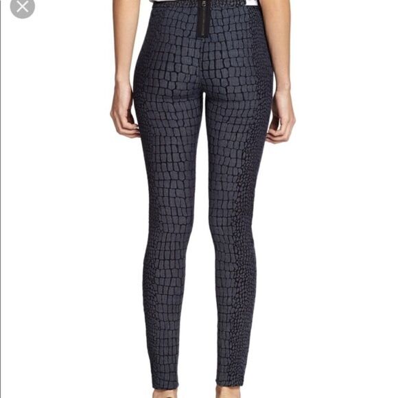 Hudson Evelyn Super High waist animal reptile print black gray back zip size 29 - Picture 1 of 10